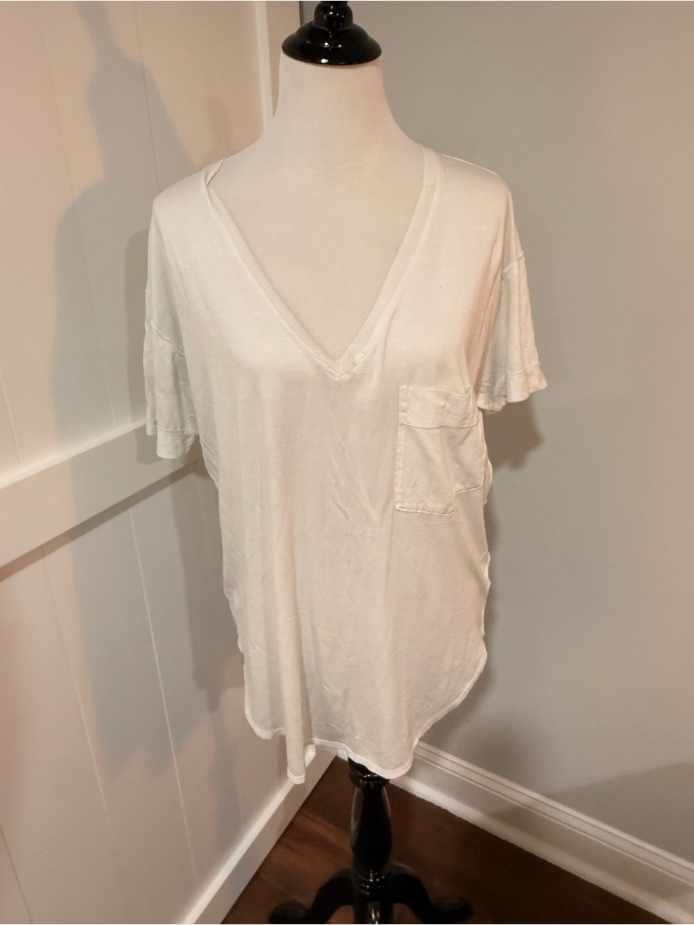 We The Free Cream V-Neck Pocket Tee
